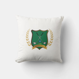 GOLF-Wappen mit Laurel Wreath Monogram Kissen