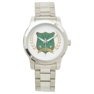 GOLF Wappen mit Laurel Wreath Monogram Mens Watch Armbanduhr