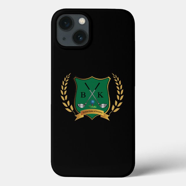 GOLF Wappen mit Laurel Wreath und Monogram iPad Case-Mate iPhone Hülle (Rückseite)