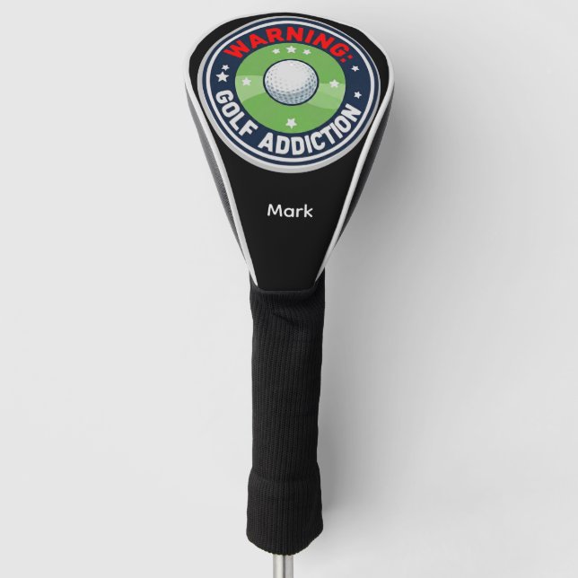 Golf Warnung Ernsthafte Sucht Lustiger Golfer Headcover (Vorderseite)