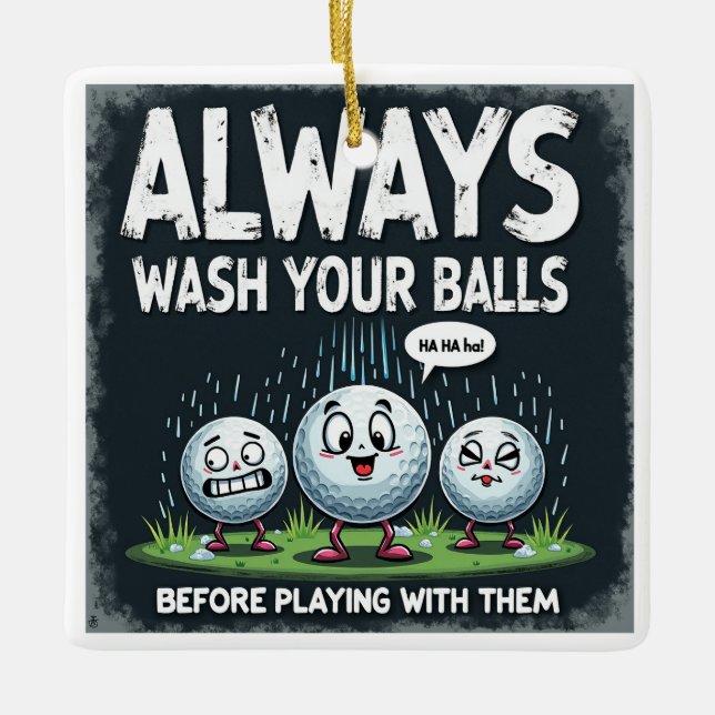 Golf Wash Deine Bälle Ornament (Vorderseite)