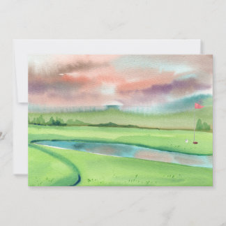 Golf Watercolor Invitation Einladung