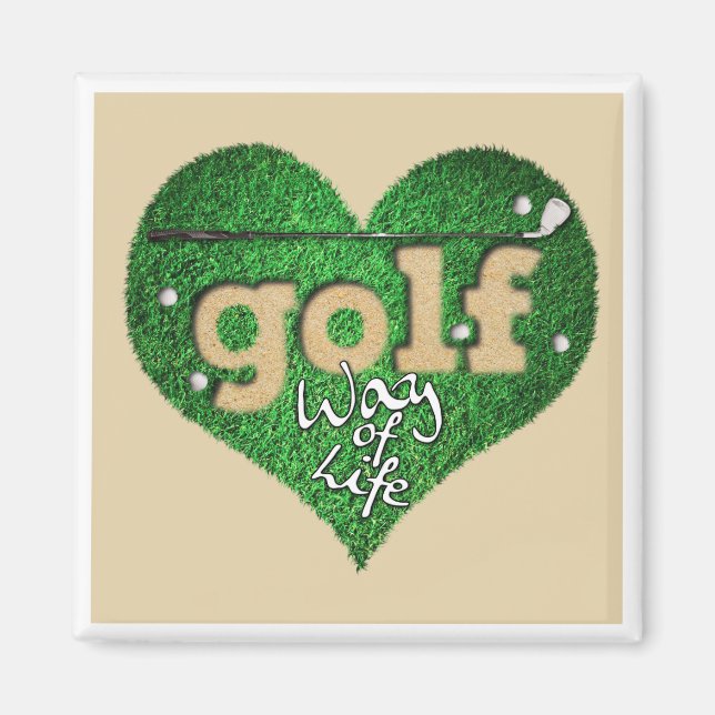 Golf Way Zitat Golf Club Ball Grüntöne Magnet (Vorne)