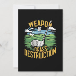 Golf Weapon of Grass Destruction Art Feiertagskarte