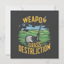 Golf Weapon of Grass Destruction Art Feiertagskarte