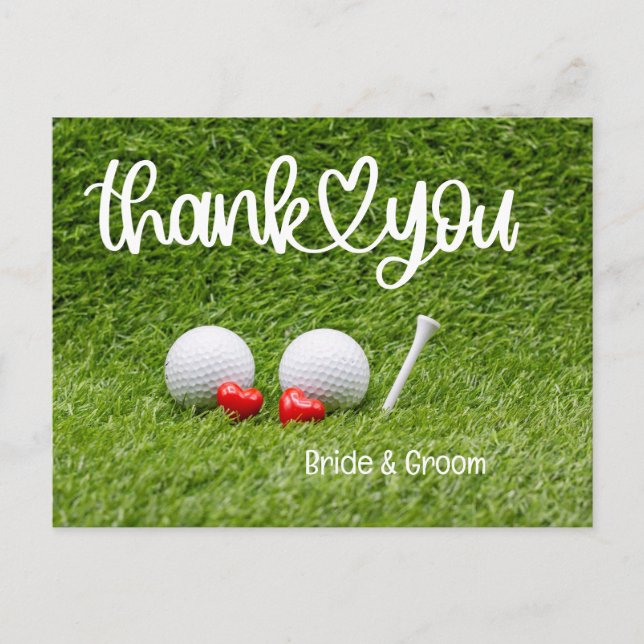 Golf Wedding Danke, dass ihr eine Karte mit Liebe  (Vorderseite)