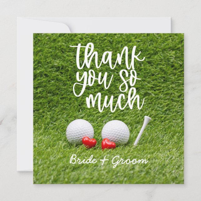 Golf Wedding Danke, dass ihr eine Karte mit Liebe  (Vorderseite)