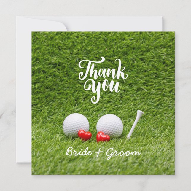 Golf Wedding Danke, dass ihr eine Karte mit Liebe  (Vorderseite)