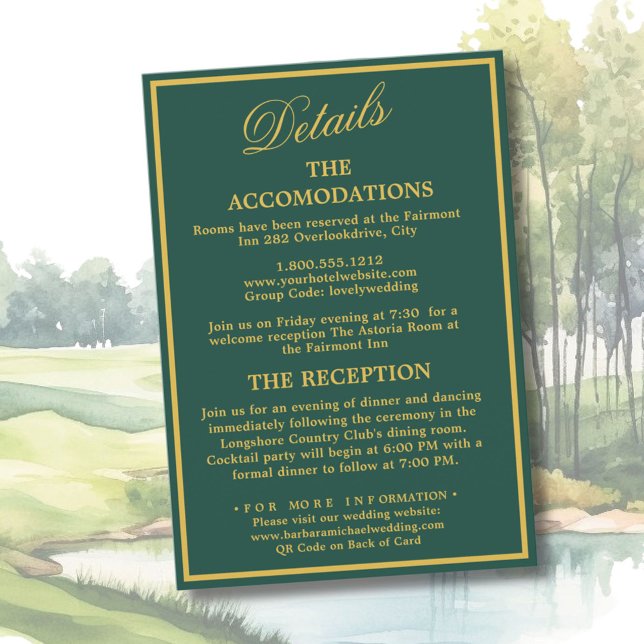 Golf Wedding Details Enclosure Card Begleitkarte (Von Creator hochgeladen)