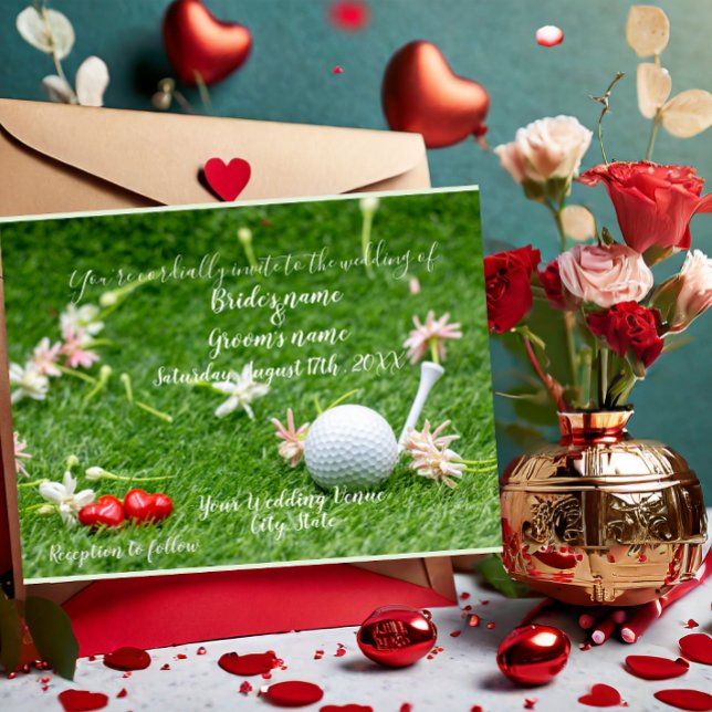 Golf Wedding Einladungs-Card Golf mit Liebe Postkarte (Von Creator hochgeladen)