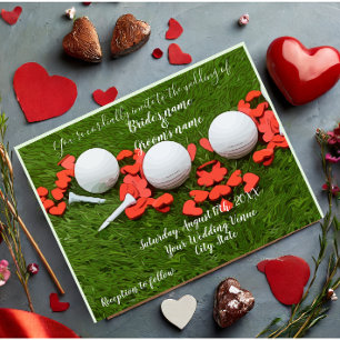 Golf Wedding Einladungs-Card Golf mit Liebe Postkarte