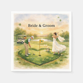 Golf Wedding Lucky in Love St. Patrick's Day theme Serviette