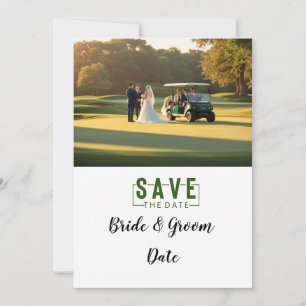 Golf Wedding mit Braut und Bräutigam im Clubhaus Einladung