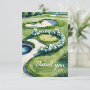 Golf Wedding mit Text auf Golfplatz Dankeskarte