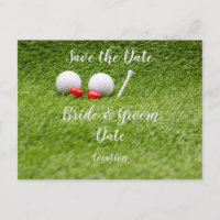 Golf Wedding Party mit Golfball und Herz-Liebe