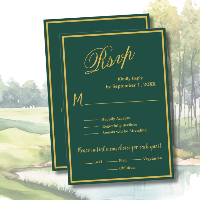 Golf Wedding RSVP Card QR Code Optional  (Créateur téléchargé)
