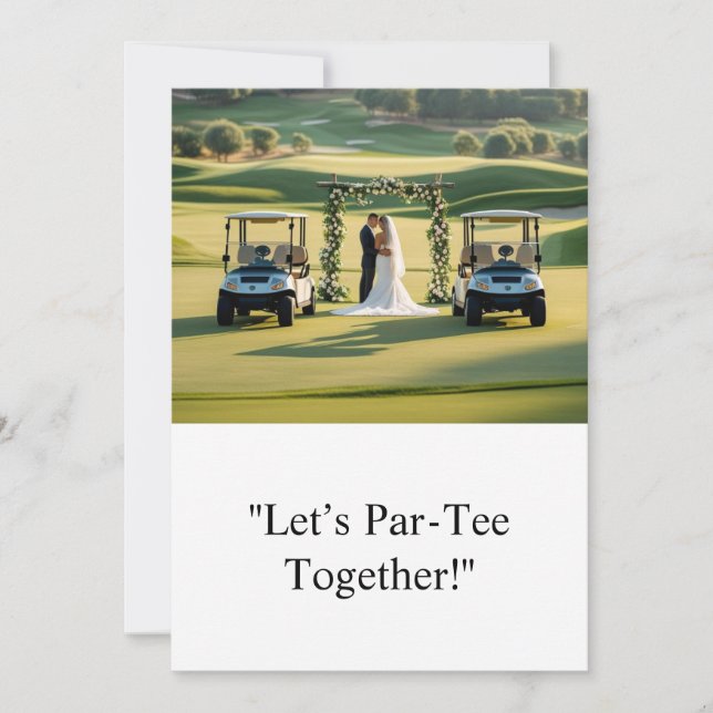 Golf Wedding Save the Date Golf Thema Einladung (Vorderseite)