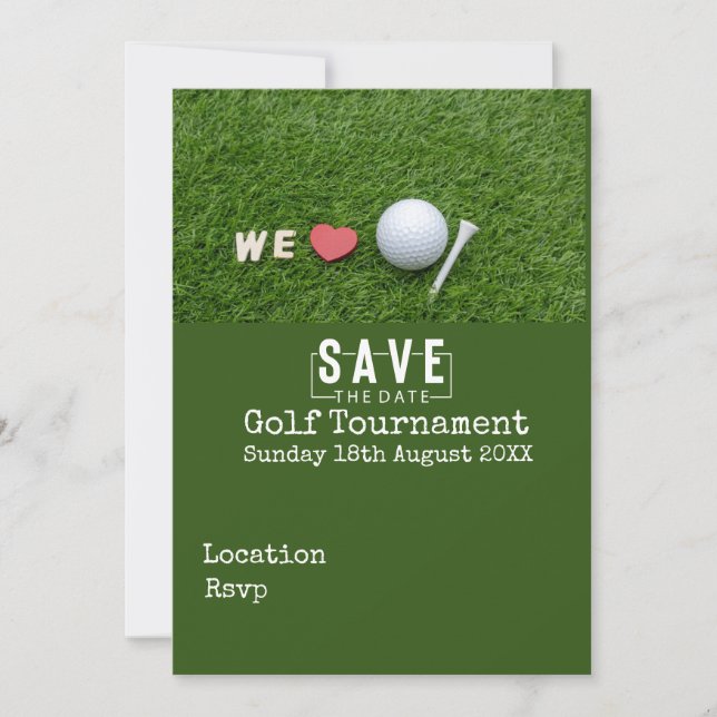 Golf Wedding Save the Date Invitation Card Golfer Einladung (Vorderseite)