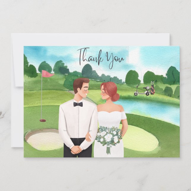 Golf Wedding Vielen Dank für Ihre Karte für Golfer (Vorderseite)