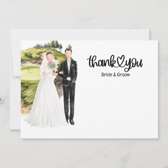 Golf Wedding Vielen Dank für Ihre Karte für Golfer (Vorderseite)