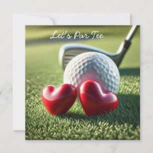 Golf WEDING mit Golfball auf grüne Einladung