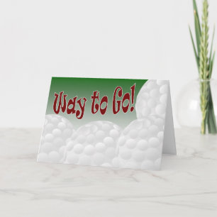 Golf - Weg zu gehen! Glückwunsch! Phantastisch! Karte