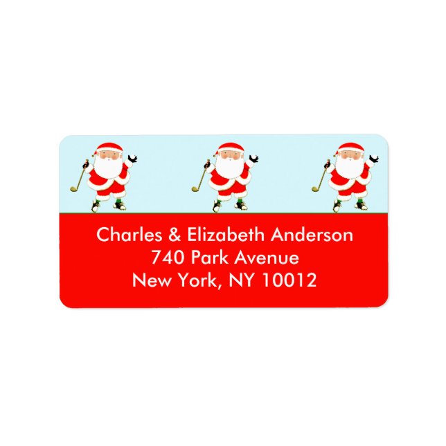 Golf Weihnachten Adressaufkleber (Vorne)