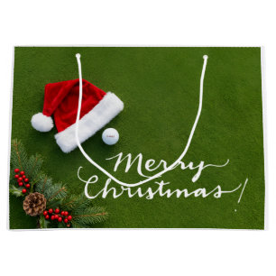 Golf Weihnachten auf Putting Green Frohe Weihnacht Große Geschenktüte
