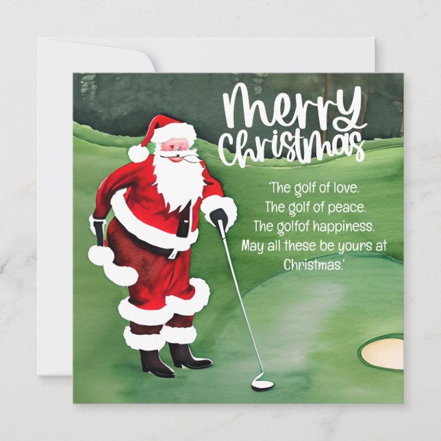 Golf Weihnachten Der Weihnachtsmann golfen auf Grü (Vorderseite)