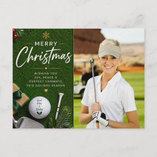 Golf Weihnachten Erstelle dein eigenes Foto-Golfer Postkarte