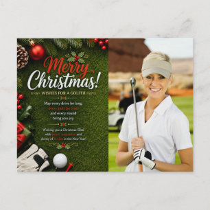 Golf Weihnachten Erstelle dein eigenes Foto-Golfer Postkarte