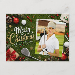 Golf Weihnachten Erstelle dein eigenes Foto-Golfer Postkarte