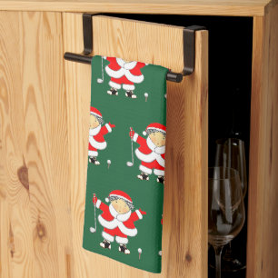 Golf-Weihnachten-Frau-Claus-Küchenhandtuch Geschirrtuch
