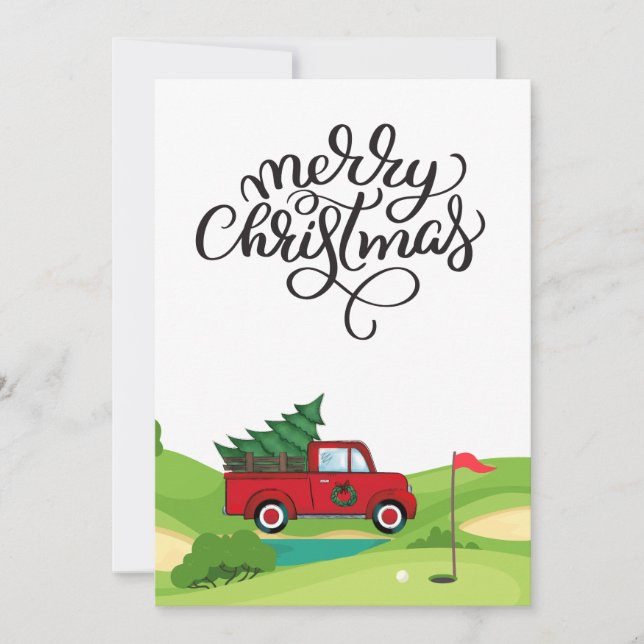 Golf Weihnachten im Golfplatz für Golfer (Vorderseite)