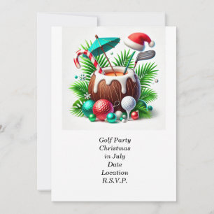 Golf Weihnachten im Juli für Golfer mit Golfball Einladung