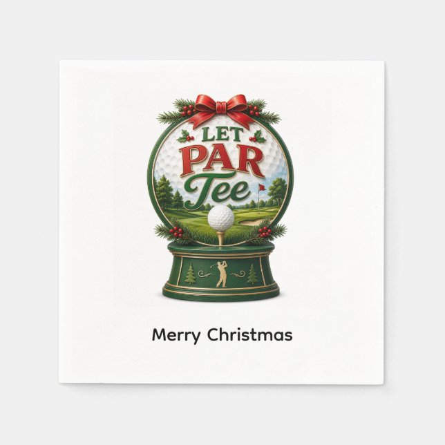 Golf Weihnachten Lass uns Par machen Serviette (Vorderseite)