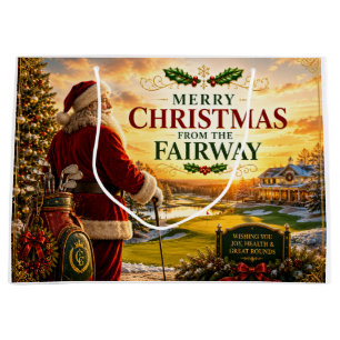 Golf-Weihnachten mit dem Weihnachtsmann auf dem Go Große Geschenktüte