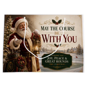 Golf-Weihnachten mit dem Weihnachtsmann auf dem Go Große Geschenktüte