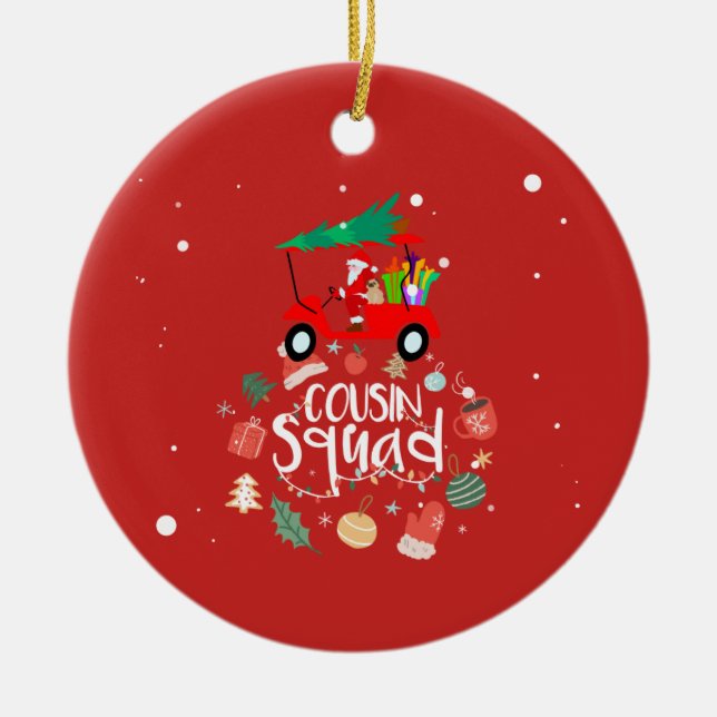 Golf Weihnachten mit dem Weihnachtsmann für den Co Keramik Ornament (Vorne)