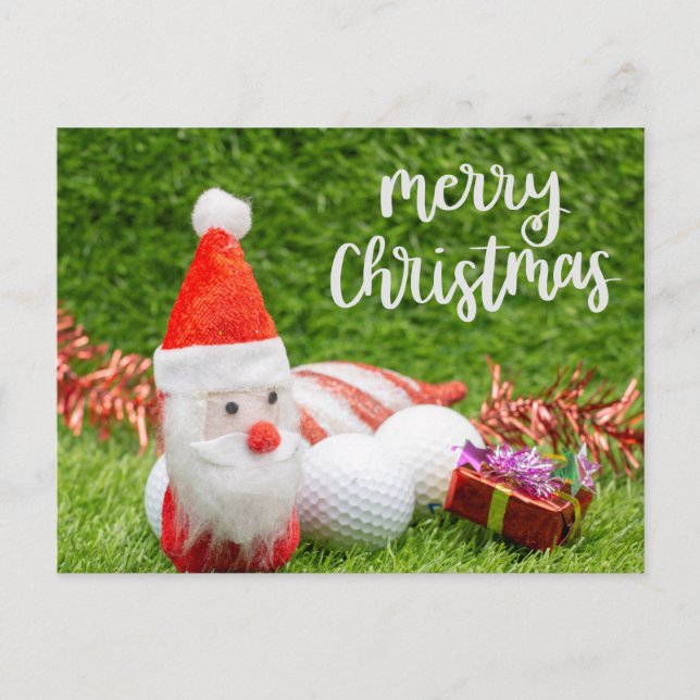 Golf Weihnachten mit dem Weihnachtsmann für Golfer (Vorderseite)