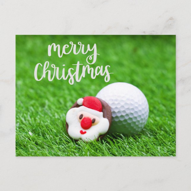 Golf Weihnachten mit dem Weihnachtsmann für Golfer (Vorderseite)
