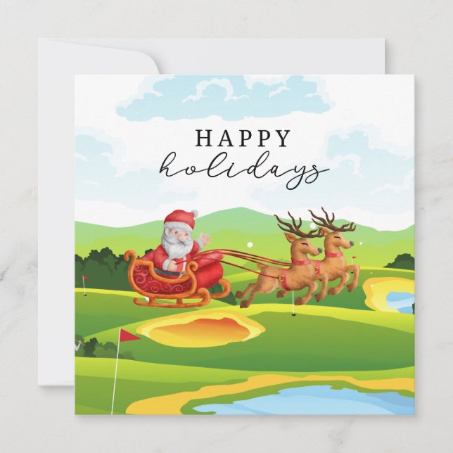 Golf Weihnachten mit dem Weihnachtsmann glückliche (Vorderseite)