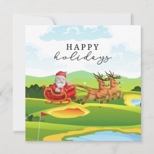 Golf Weihnachten mit dem Weihnachtsmann glückliche