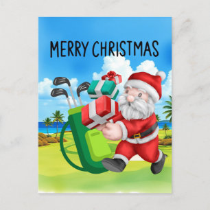 Golf Weihnachten mit dem Weihnachtsmann Golfer