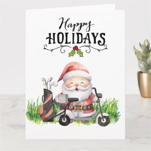 Golf Weihnachten mit dem Weihnachtsmann Golfer Karte