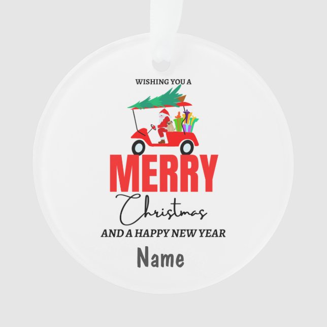 Golf Weihnachten mit dem Weihnachtsmann Golfer Rei Ornament (Vorderseite)