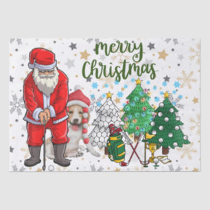 Golf Weihnachten mit dem Weihnachtsmann und dem Do Seidenpapier