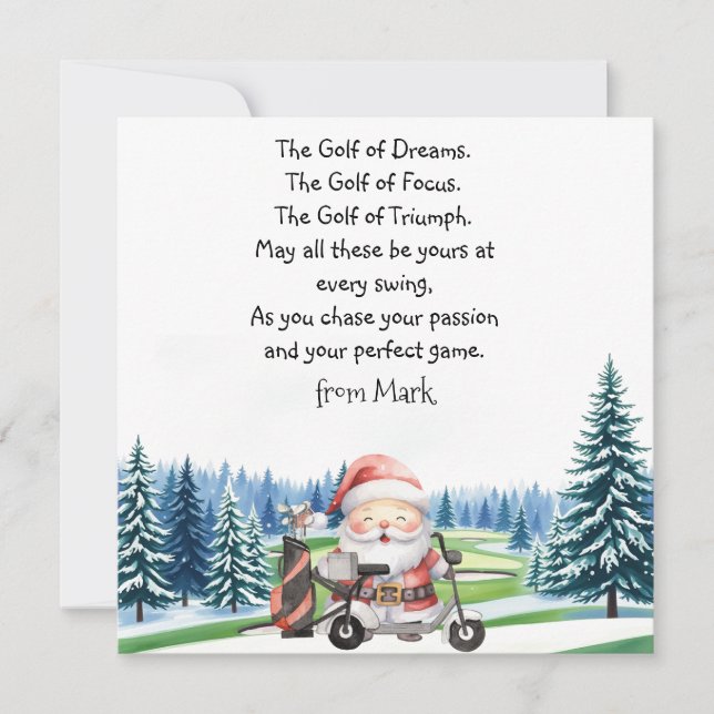 Golf Weihnachten mit dem Weihnachtsmann zum Segen  (Vorderseite)