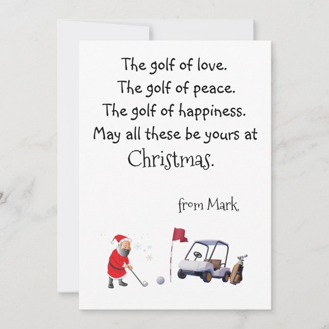 Golf Weihnachten mit dem Weihnachtsmann zum Segen  (Vorderseite)