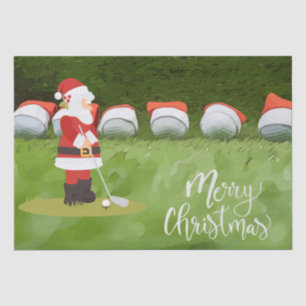 Golf Weihnachten mit Golfball auf Grün Seidenpapier